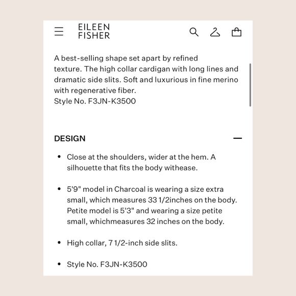 🩶 EILEEN FISHER FINE MERINO REGENERATIVE WOOL CARDIGAN DARK GRAY SMALL - Picture 10 of 11